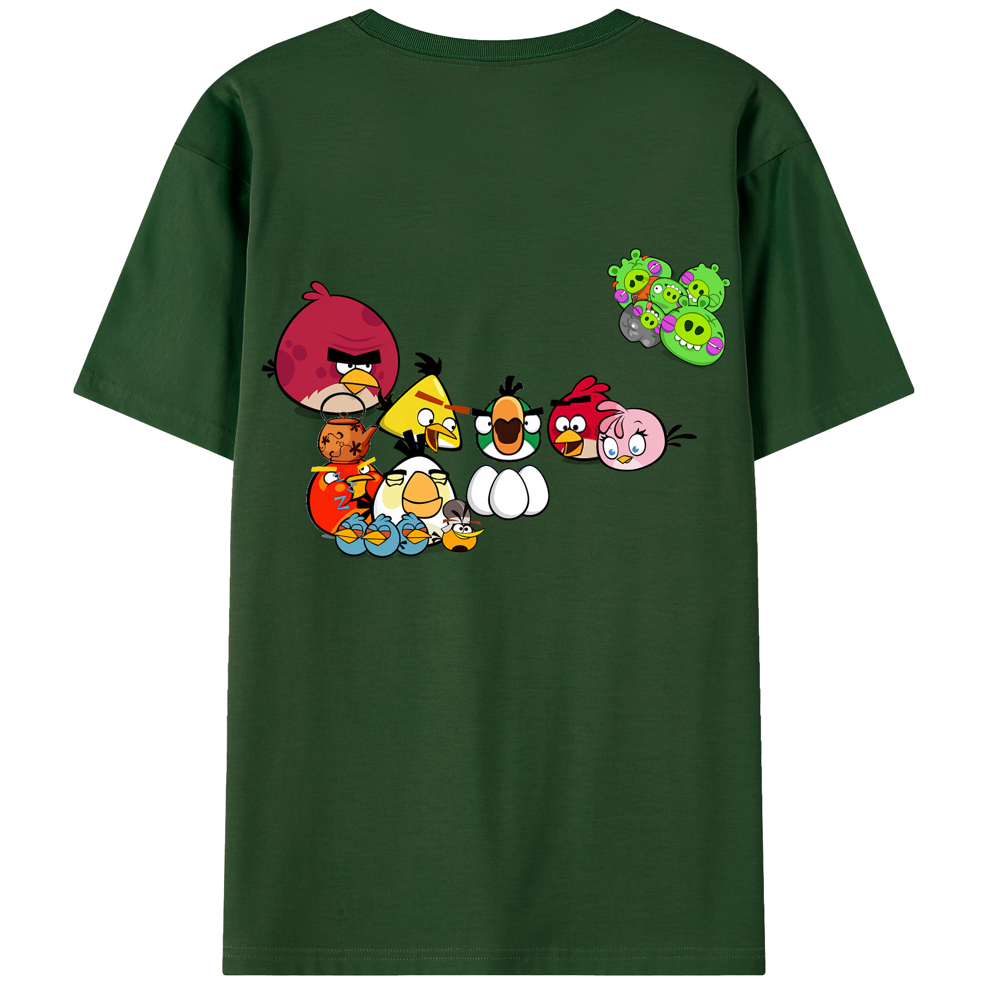 （画像用） Angry Birds アングリーバード 綿100％半袖Tシャツ（背面プリント）